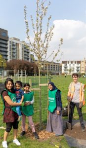 Tree planting volunteers at Langdon Park
